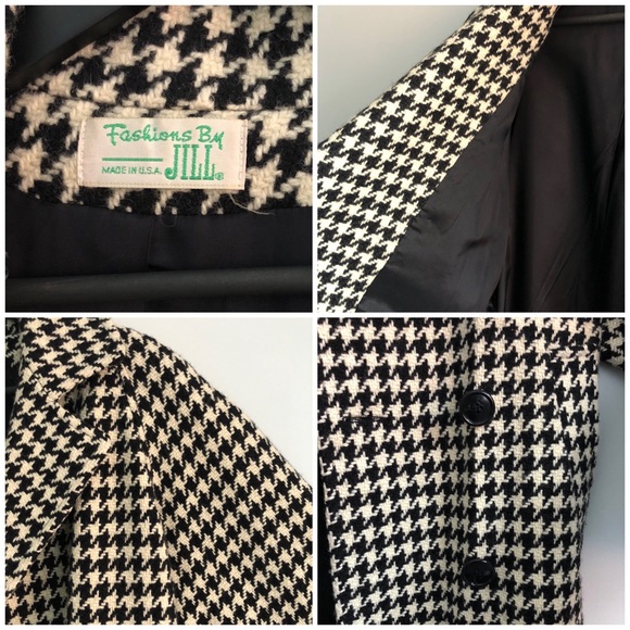 Vintage 90s Houndstooth Peacoat - Picture 6 of 6